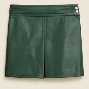 Jcrew Center-pleat mini skirt in faux leather